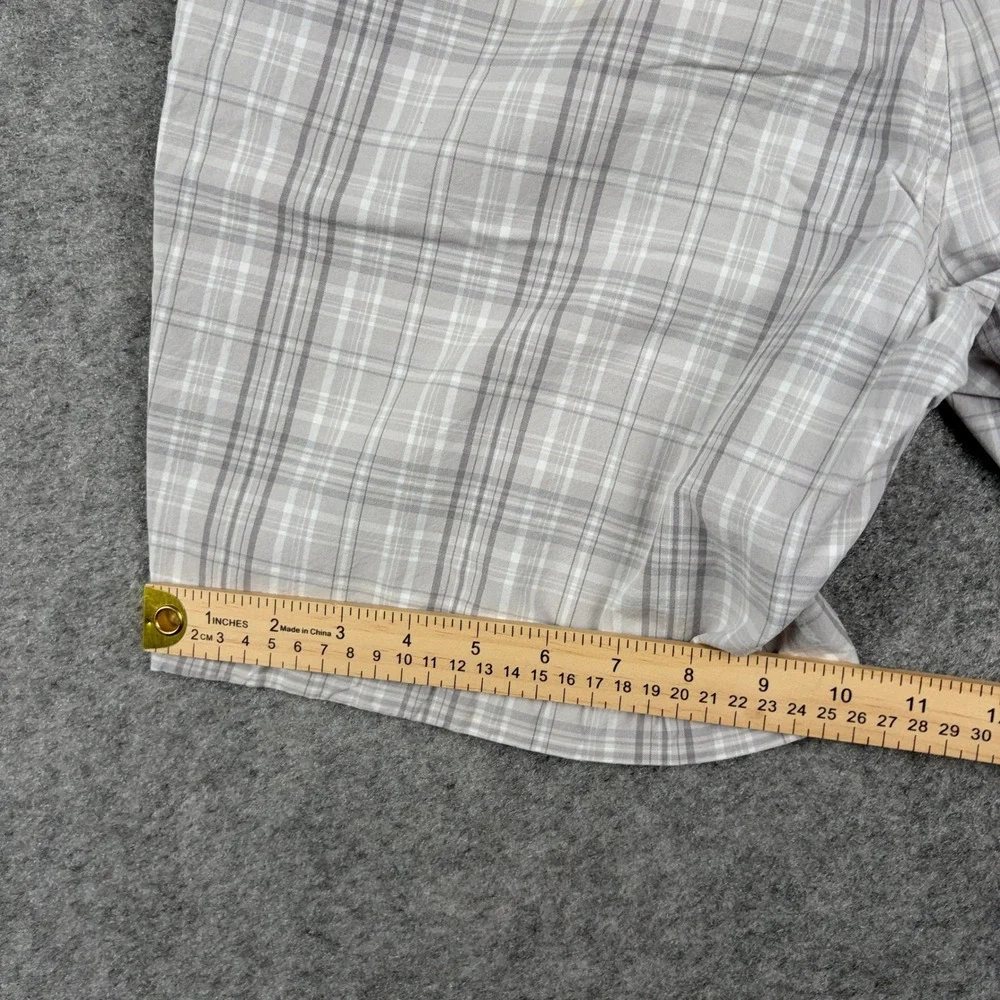 Y2K Dockers Shorts Mens 34 Gray Plaid Cotton Classic Fit Casual Summer Chino 00s